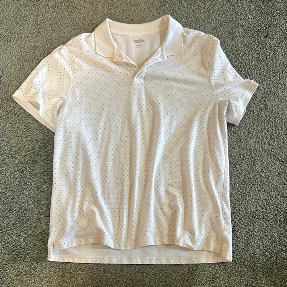 Old Navy XL White Polo Shirt Classic Cotton Blend in Great Condition